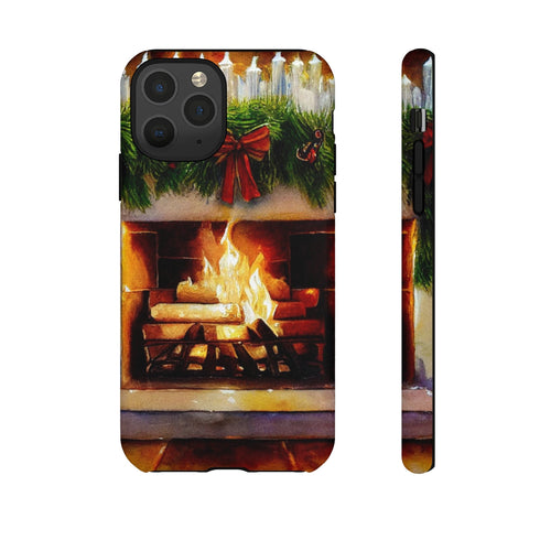Candles on the Hearth Decorated for Christmas - Impact Resistant Phone Case iPhone 11 Pro Matte